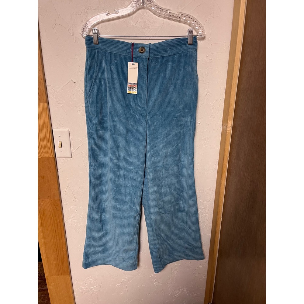 Ciao Lucia Cornflower Blue Corduroy Retro Flare Pants Size L